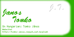 janos tomko business card